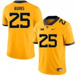 Men's West Virginia Mountaineers NCAA #25 Aubrey Burks Gold Authentic Nike Stitched College Football Jersey YI15B02OB